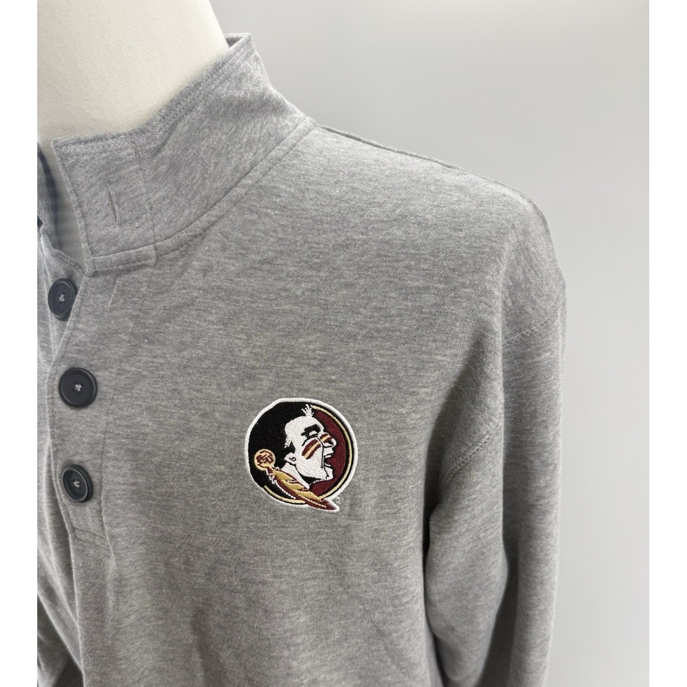 Champion FSU Florida State Seminoles Gray Mens Mock Neck Sweatshirt Large NEW - Picture 2 of 10